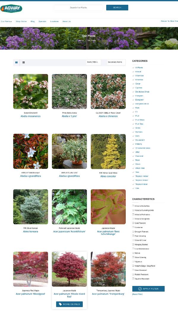 Love your site, but need a plant library? You can add a plant library to your existing site like Agway of Cape Cod.