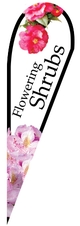 Flowering Shrubs Teardrop Feather Flag Double Sided with Ground Stake
