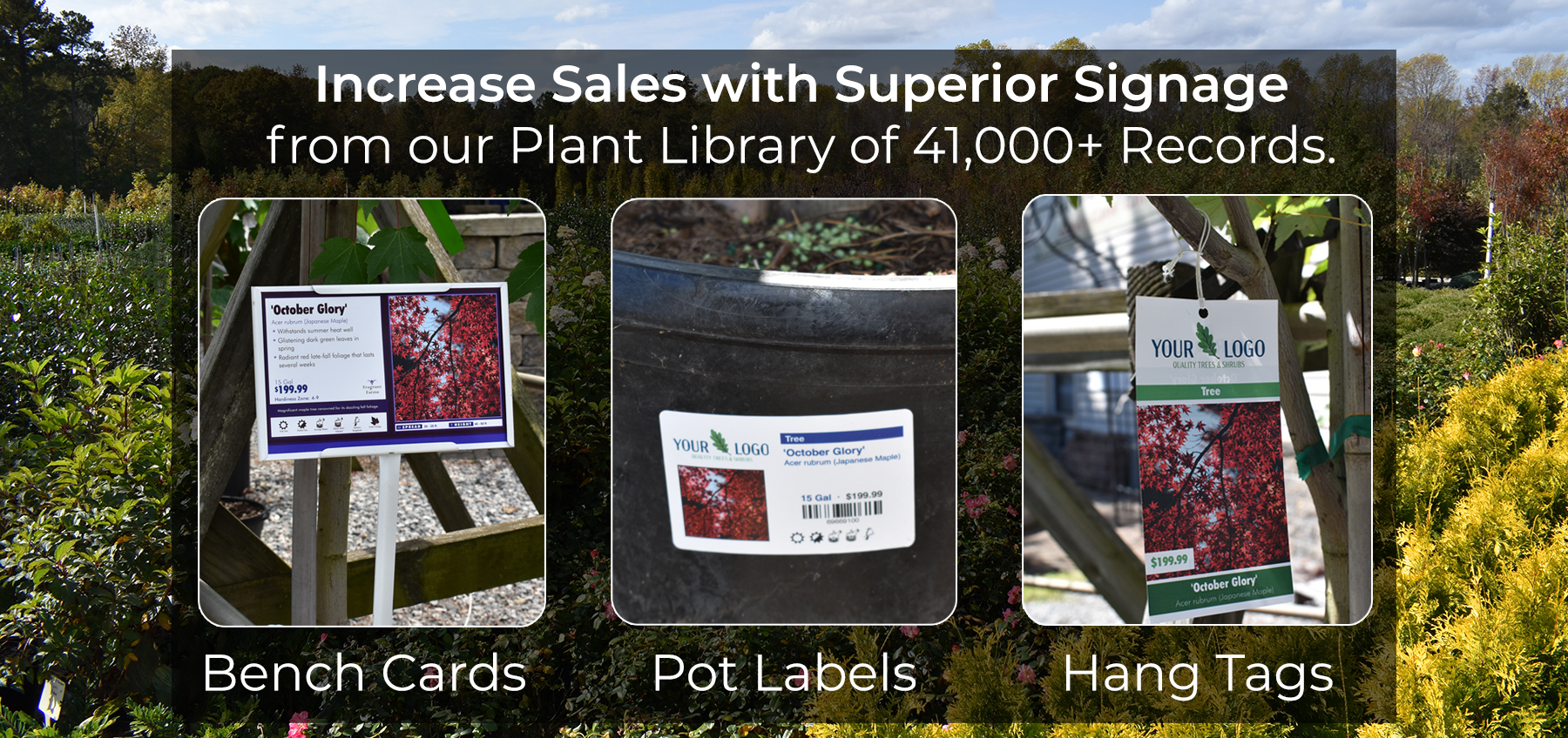 Easy and fast custom bench cards, labels, and tags solution with access to our 41,000+ plant library.